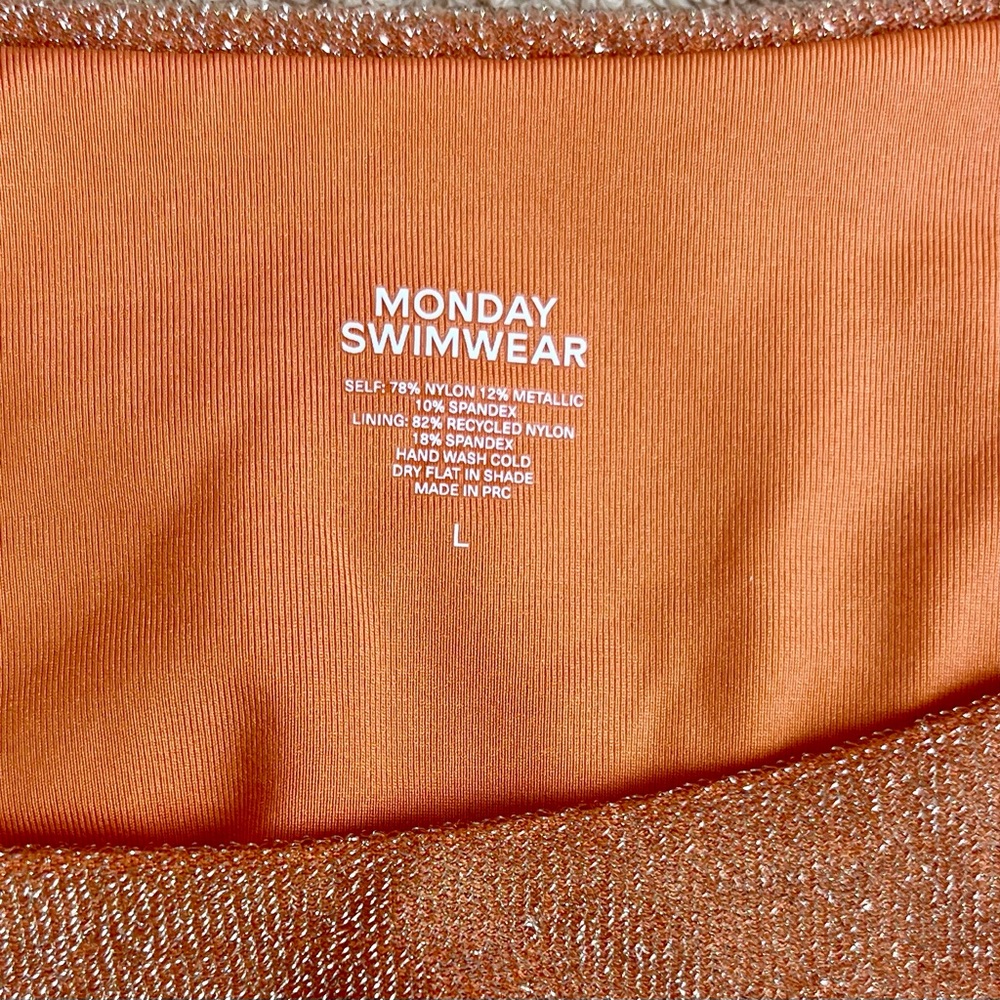Monday Swimwear NWT Sun-kissed Shimmer Palma Top & Seychelles Bottoms Bikini Set - Picture 7 of 8